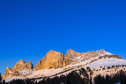 Sunset on the Catinaccio near Karerpass, Dolomite - Italy