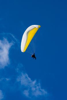 The recreational and competitive adventure sport of flying paragliders.