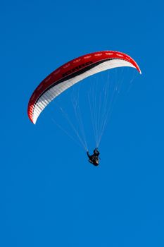 The recreational and competitive adventure sport of flying paragliders.