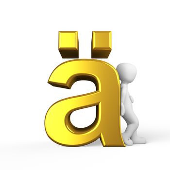 The golden alphabet for writing for special greetings.