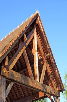 Natural wood construction of a house or business for an ecological energy isolation