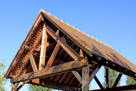 Natural wood construction of a house or business for an ecological energy isolation