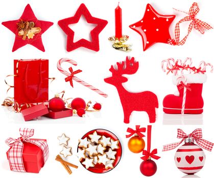 Christmas decoration set,  isolated on white