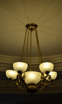Bronze 5-lamp palace chandelier (view from side)