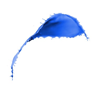 blue paint splash isolated on white background