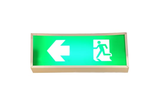 fire exit signs isolate on white background