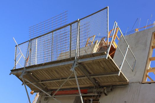 Scaffolding on a construction site in social housing construction