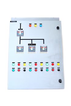 Electric control box isolate on white background