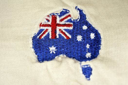 embroidered map of australia