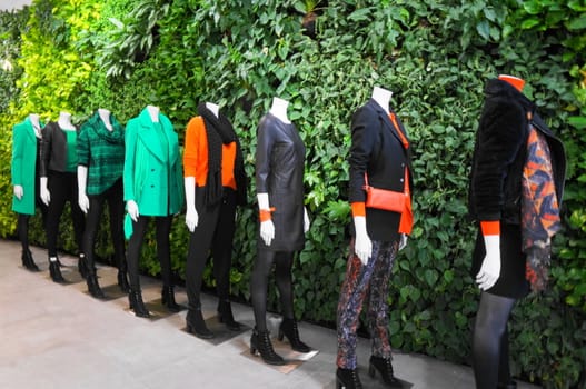 Dressed mannequins at a store in Antwerp.