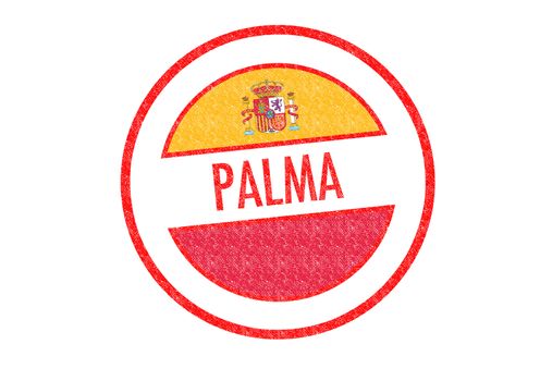 Passport-style PALMA rubber stamp over a white background.