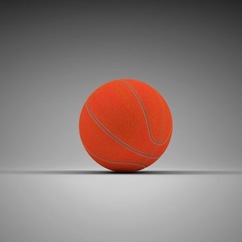 Basketball. 3d rendering of a gray background