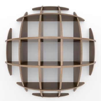 Shelves in the shape of a circle. 3d rendering on white background