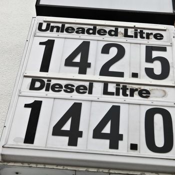 High petrol prices at a rural UK filling station