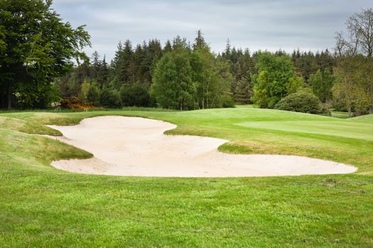 A sandpit at a golf course in Northumberland, UK