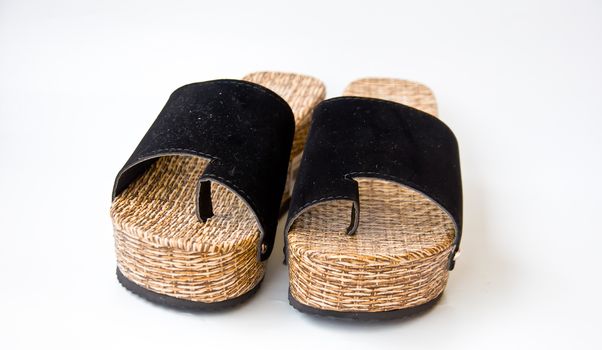 brown shoe and  on white background