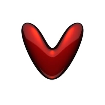 isolated red metal figure