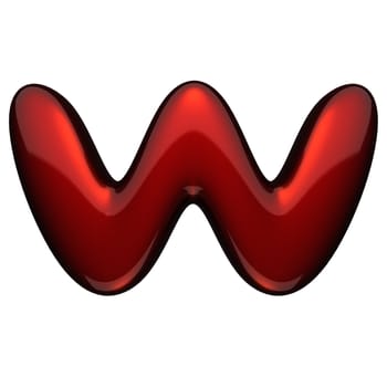 isolated red metal figure