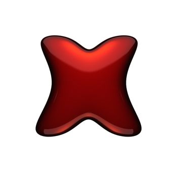 isolated red metal figure