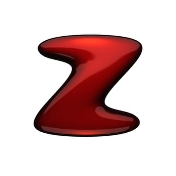 isolated red metal figure