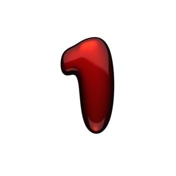 isolated red metal figure