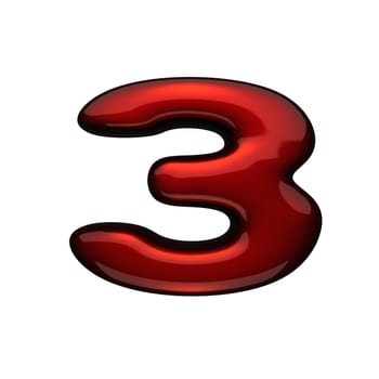 isolated red metal figure