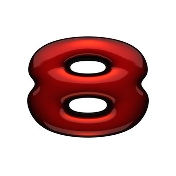 isolated red metal figure