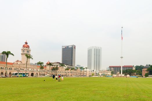 KUALA LUMPUR - JUN 15: Merdeka Square (Independence Square) on Jun 15, 2013 in Kuala Lumpur, Malaysia.  It was here the Malayan flag hoisted for the first time on Aug 31, 1957.