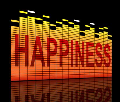 Illustration depicting graphic equalizer bars with a happiness concept.