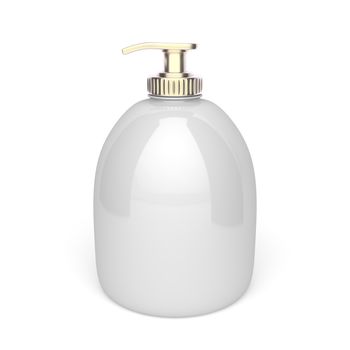 Liquid soap on white background