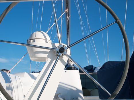 helm station on sailing boat