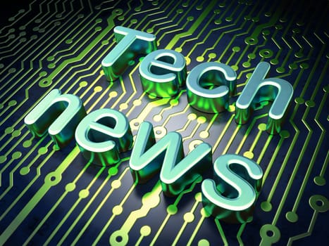 News concept: circuit board with word Tech News, 3d render
