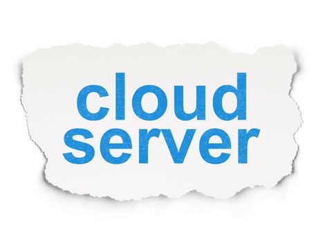 Cloud computing concept: torn paper with words Cloud Server on Paper background, 3d render