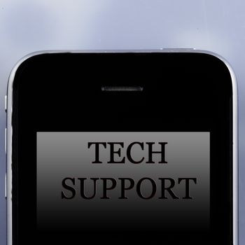 Smartophone with words Tech Support on screen