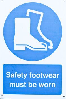 Health and safety warning sign at a construction site