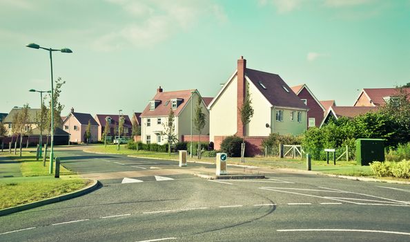 Modern houses in Bury St Edmunds, UK