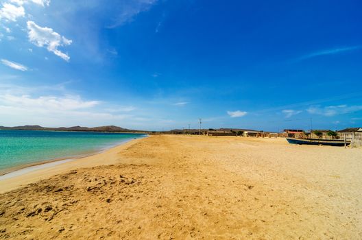 View of beach and sea in Cabo de la Vela in La Guajira, Colombia