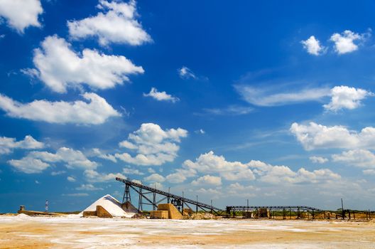 Factory for producing sea salt in Manaure in La Guajira, Colombia
