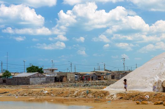 Slum in Colombia where the locals rely on small scale salt production