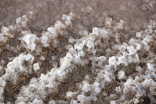 Commercial Salt Pans detail at Pelican Point Walvis Bay, Namibia