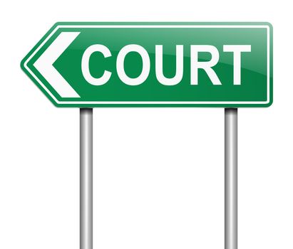 Illustration depicting a sign with a court concept.