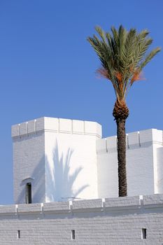 Namutoni Fort, entrance to Etosha National Park, Namibia. (a fort that was originally a German police post and later as a place to hold English prisoners in World War I)