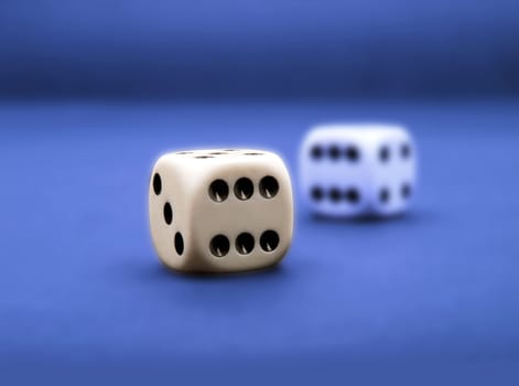 dices game on blue background