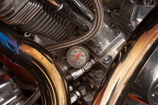 The big motorcycle engine chrome.