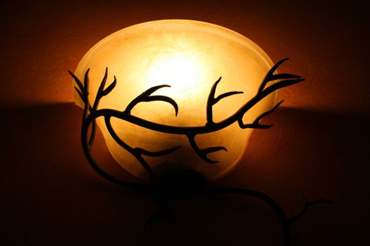 Retro wall lamp with iron decoration