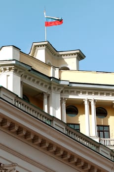 Theatre of the Soviet army with the Russian flag