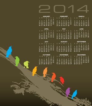2014 vector calendar with space for logo and text