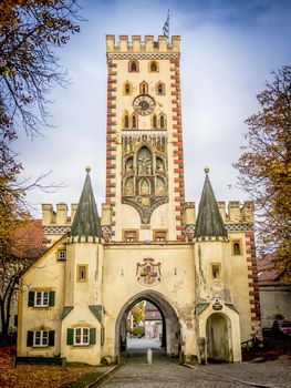Historic tower named Bayertor in the town Landsberg am Lech in Bavaria, Germany