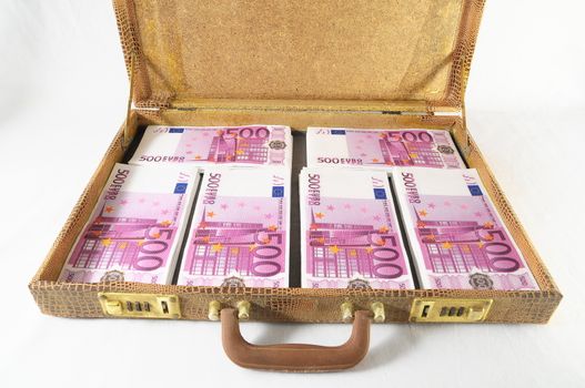 One Suitcase Full of Pink 500 Euros Banknotes