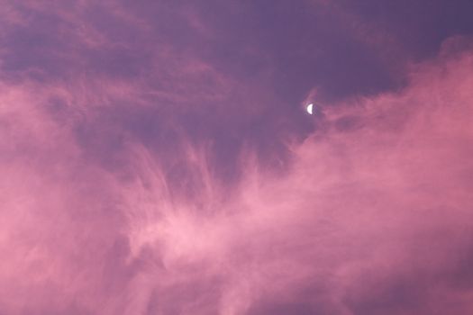 Beautiful sunset and crescent